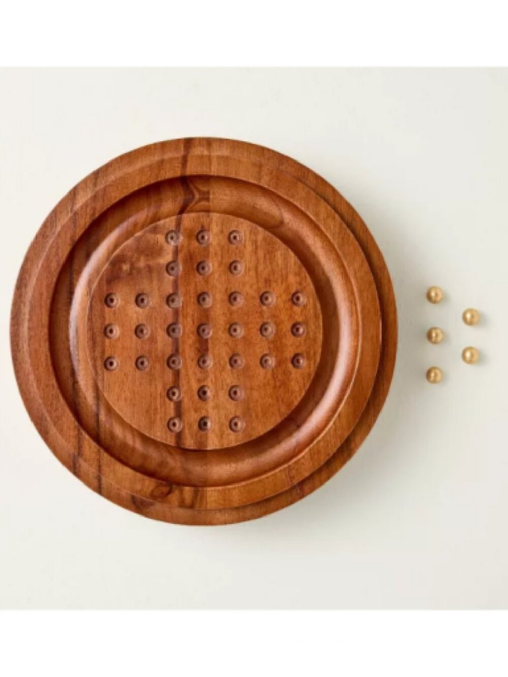 Wood and Brass Marble Solitaire by Hearth & Hand with Magnolia |‎ Brand New